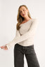 Chelsea Off Shoulder Long Sleeve - Oatmeal Marle