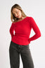 Chelsea Off Shoulder Long Sleeve - Radiant Red