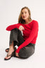 Chelsea Off Shoulder Long Sleeve - Radiant Red
