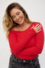 womens red off shoulder long sleeve top