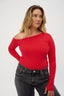 womens red off shoulder long sleeve top