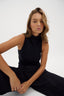 Emily Mock Neck Tank Black - Final Sale
