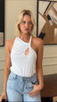 Evelyn Twist Tank Optic White - Final Sale