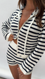 Sonny Zip Jacket Navy Stripe - Final Sale