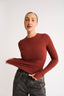 Jenna Crew Neck Long Sleeve - Brick Final Sale