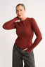 Jenna Crew Neck Long Sleeve - Brick Final Sale