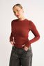 Jenna Crew Neck Long Sleeve - Brick Final Sale