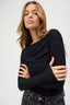 Margot Boat Neck Long Sleeve - Black
