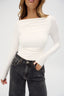 Margot Boat Neck Long Sleeve Powder - Final Sale