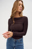 womens brown long sleeve top