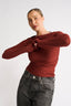 Margot Boat Neck Long Sleeve Brick - Final Sale