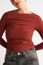 Margot Boat Neck Long Sleeve Brick - Final Sale