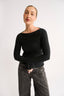 Margot Boat Neck Long Sleeve - Black
