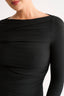 Margot Boat Neck Long Sleeve - Black