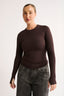 Jenna Crew Neck Long Sleeve - Pecan