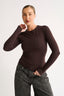 Jenna Crew Neck Long Sleeve - Pecan