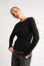 Jenna Crew Neck Long Sleeve - Black