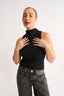 Emily Mock Neck Tank Black - Final Sale