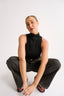 Emily Mock Neck Tank Black - Final Sale