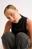 Emily Mock Neck Tank Black - Final Sale