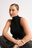 Emily Mock Neck Tank Black - Final Sale