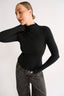Emily Mock Neck Long Sleeve Black - Final Sale