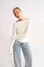 Margot Boat Neck Long Sleeve Powder - Final Sale