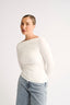 Margot Boat Neck Long Sleeve Powder - Final Sale