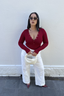 Nola Henley Long Sleeve Bodysuit Currant - Final Sale