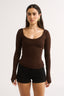 Nat Scoop Long Sleeve Cocoa - Final Sale