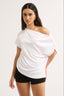 Estelle Off Shoulder T-shirt Optic White - Final Sale