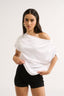 Estelle Off Shoulder T-shirt Optic White - Final Sale