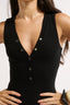 Nola Henley Tank Bodysuit Black