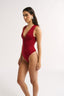 Nola Henley Tank Bodysuit Currant