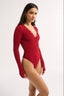 Nola Henley Long Sleeve Bodysuit Currant - Final Sale