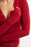 Nola Henley Long Sleeve Bodysuit Currant - Final Sale