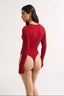 Nola Henley Long Sleeve Bodysuit Currant - Final Sale