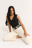 Stella V Neck Tank Black