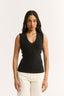 Stella V Neck Tank Black