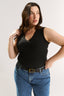 Stella V Neck Tank Black