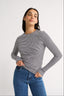 Carina Classic Long Sleeve Black/White Stripe - Final Sale