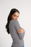 Carina Classic Long Sleeve Black/White Stripe - Final Sale