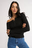 Cobie Off Shoulder Long Sleeve Black - Final Sale