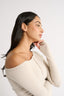 Cobie Off Shoulder Long Sleeve Oatmeal - Final Sale