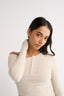 Cobie Off Shoulder Long Sleeve Oatmeal - Final Sale