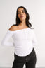 Cobie Off Shoulder Long Sleeve Optic White - Final Sale