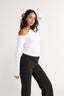 Cobie Off Shoulder Long Sleeve Optic White - Final Sale