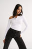 Cobie Off Shoulder Long Sleeve Optic White - Final Sale