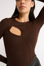 Neve Cutout Long Sleeve Cocoa - Final Sale