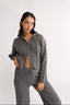Katie Cable Zip Jacket Charcoal - Final Sale